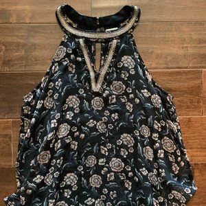 Hollister Women's Beaded Halter Tank Top with Keyhole Design Size Small